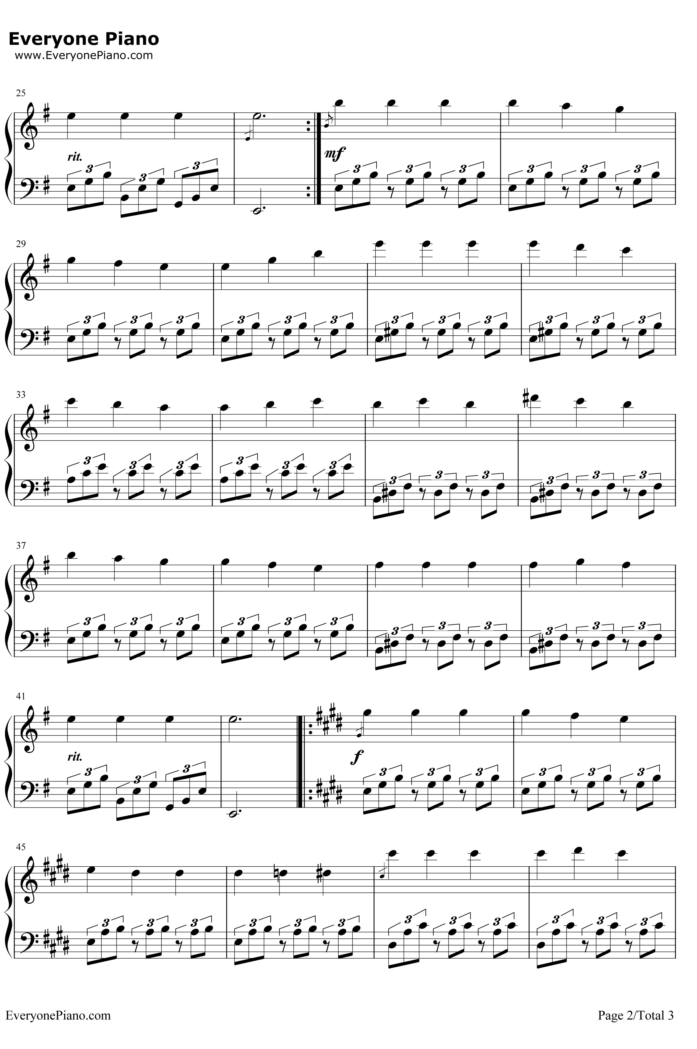 爱的罗曼史钢琴谱-那西索·叶佩斯-爱的罗曼史五线谱